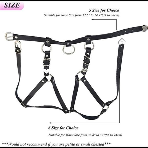 Harness Waist Belt Body Chain for Women Punk PU Leather Adjustable belt